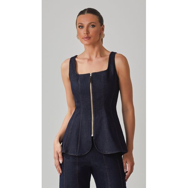 Blusa Jeans C/ Recortes Donatela