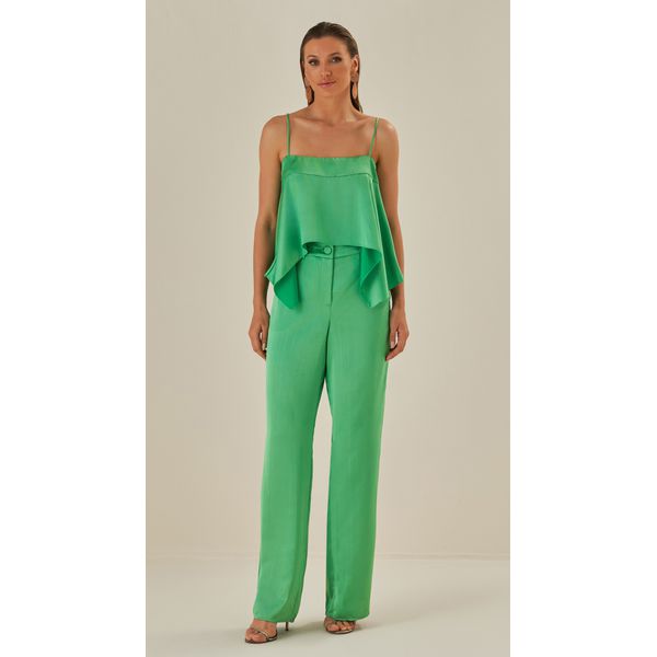 Calça Risca De Giz Allanys Verde