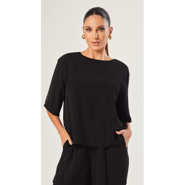Blusa Com Mangas E Bolso