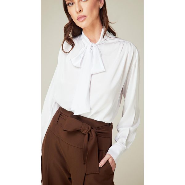 Camisa Cetim com Faixa Branco