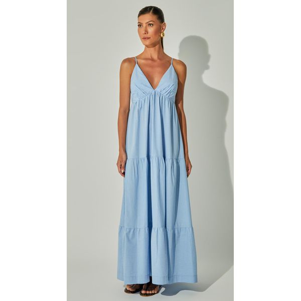 Vestido Longo de Alça Azul