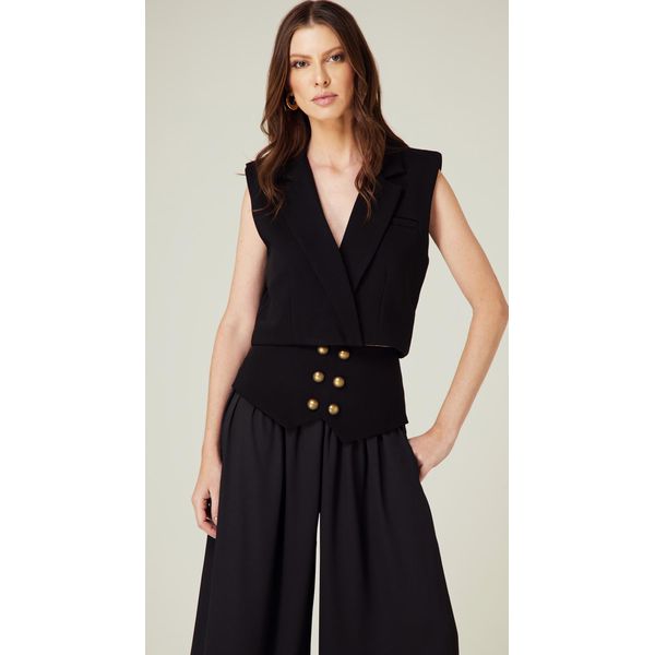 Colete Cropped Preto 