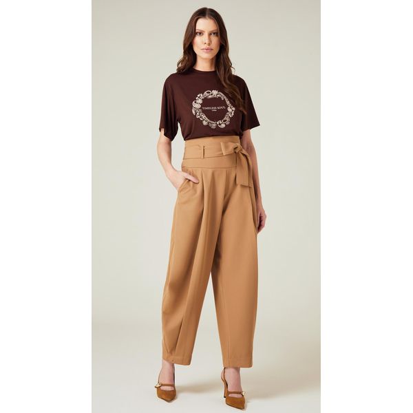 T-shirt com Silk Marrom 
