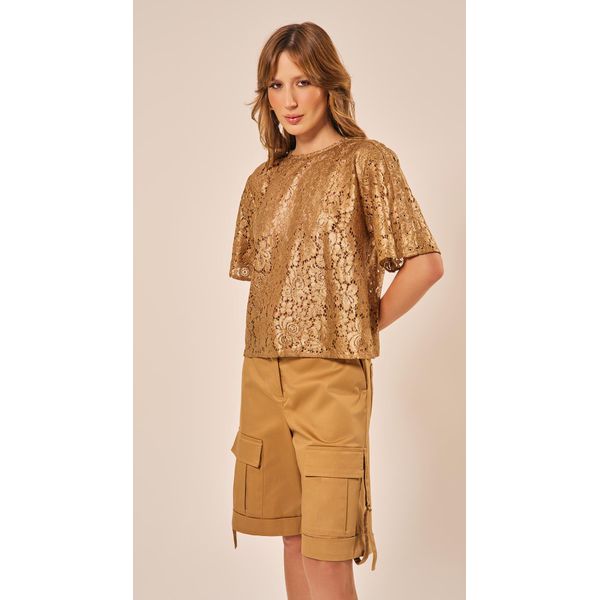 Blusa em Renda Dourado