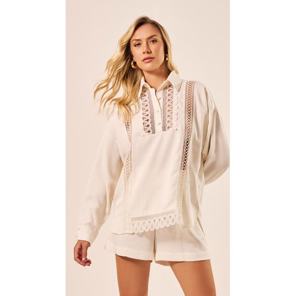 Short Cintura Alta Off White