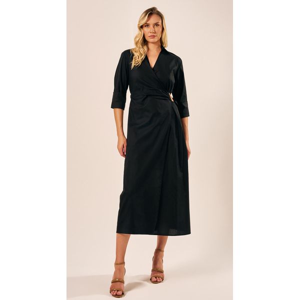 Vestido Manga Longa Preto
