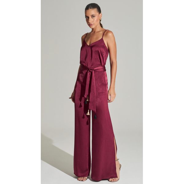 Blusa Acetinada de Alças Wine