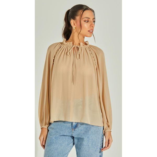 Blusa Manga Longa Com Botões