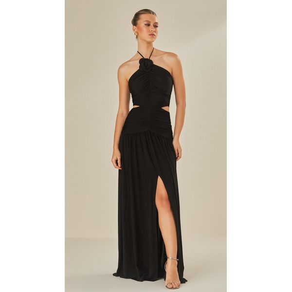 Vestido Longo Frente Única Jersey