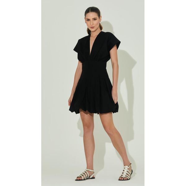 Vestido Curto Balonê Tricoline