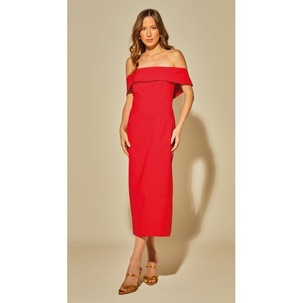Vestido Midi Ombro a Ombro