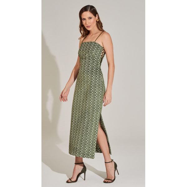 Vestido Midi Veludo Bordado
