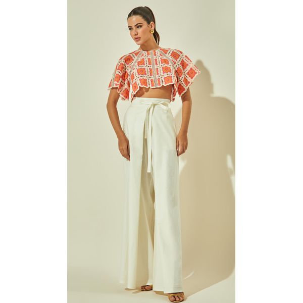 Calça Pantalona em Linho