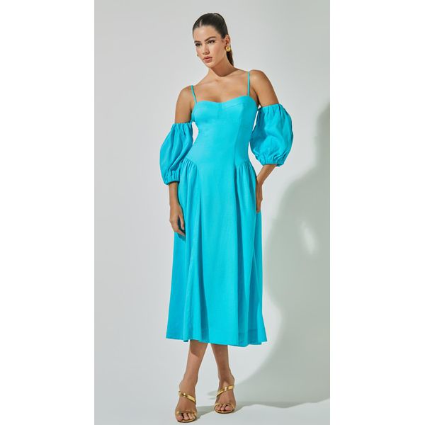 Vestido Midi com Mangas