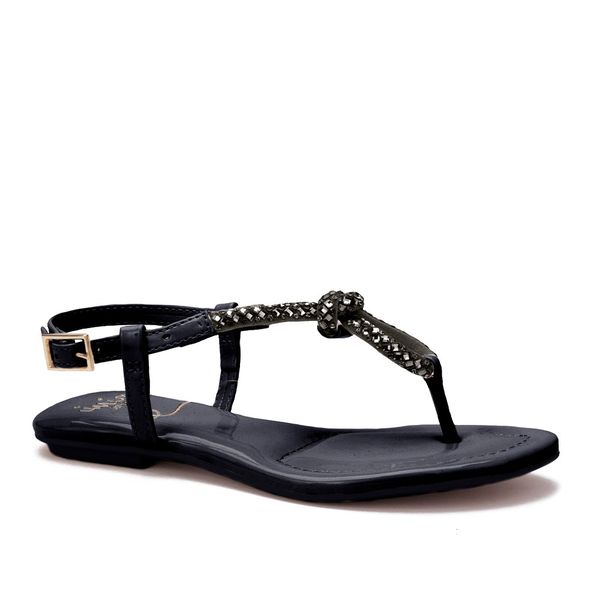 Sandália Infantil Mini Sua Cia Feminina Strass Preto - Ana Castela