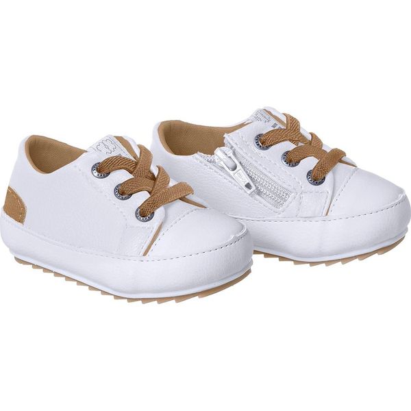 Tênis Infantil Xua Xua Masculino Branco/Caramelo