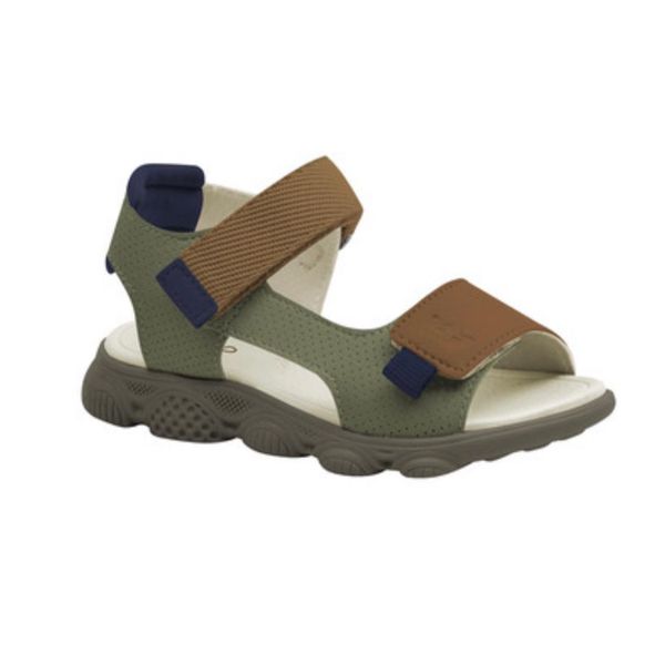 Sandália Infantil Ortofino Masculina Verde/Caramelo