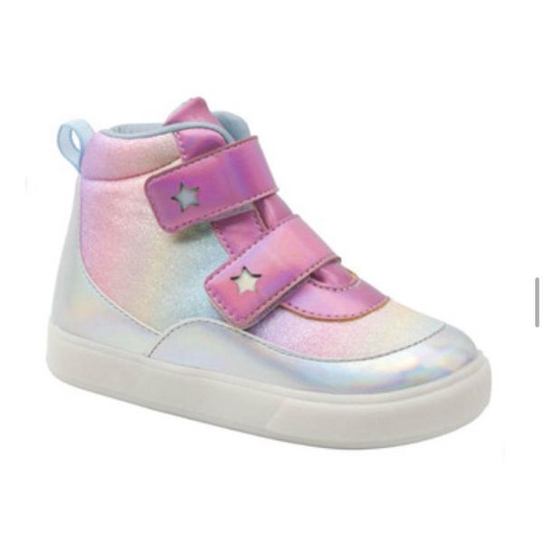Tênis Cano Longo Infantil Ortofino Feminino Rosa Com Led