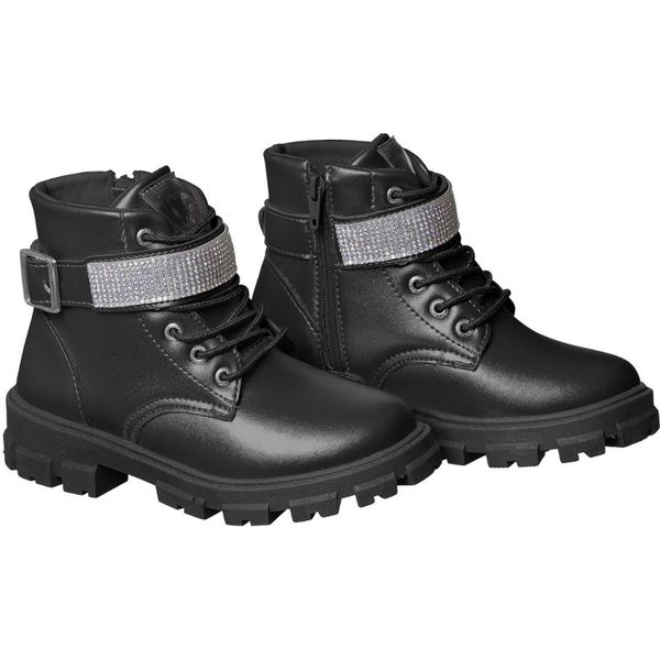 Coturno Infantil Xua Xua Feminino Gaia Preto Brilho