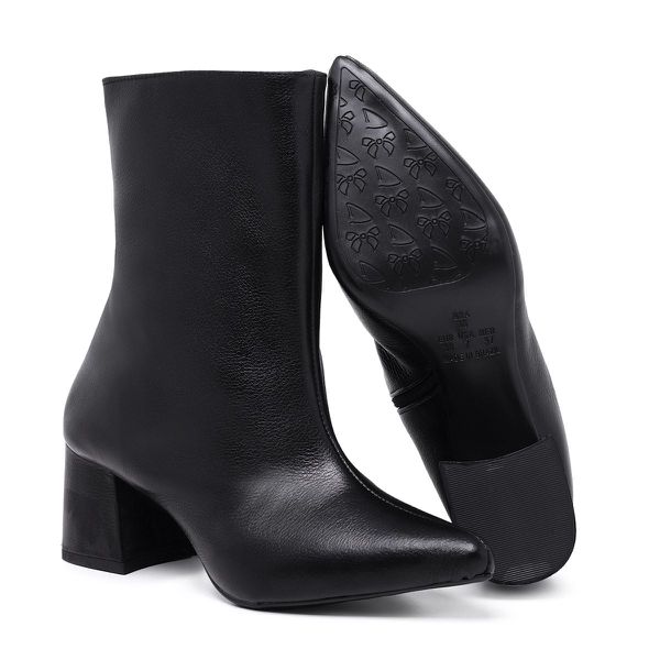 Bota de couro bico fino feminina cheap