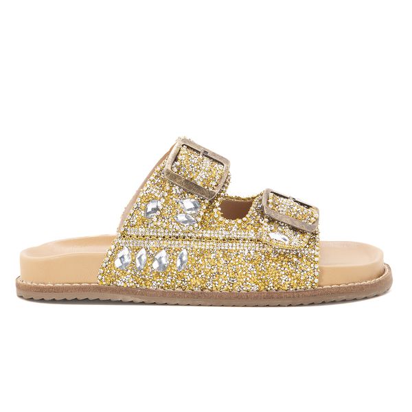 Papete Birken Daniela Brilho Pedra Zirconia Sintetica Dourada