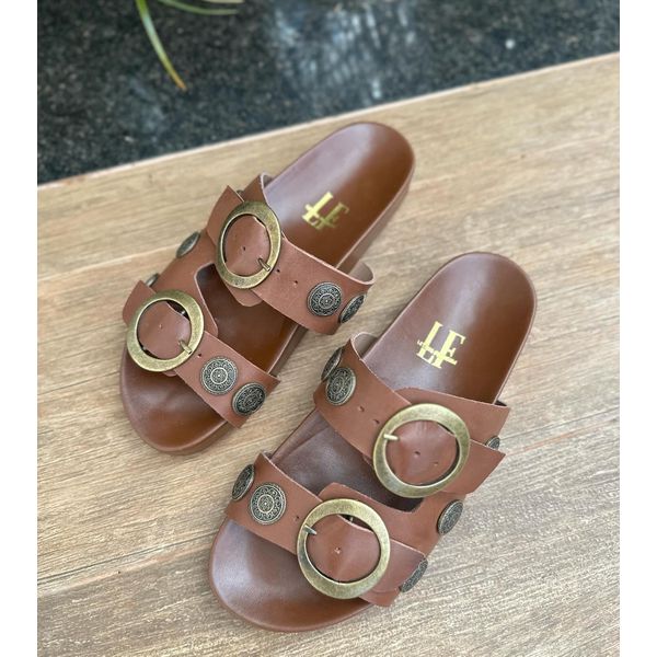 Rasteira Birken Malena Caramelo