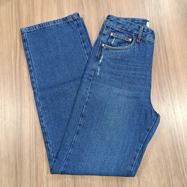 Calça Jeans Juvenil Feminina American Country Boots Cut Bordada 