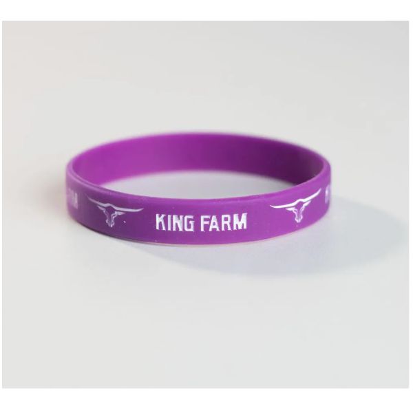 Pulseira King Farm Azul Marinho com Logo e Escrita Amarela