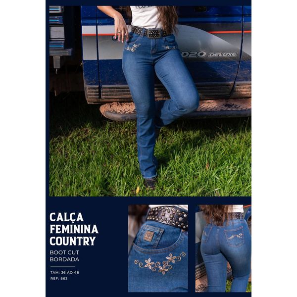 Calça Feminina American Country Boot Cut Bordada - RODEO STORE