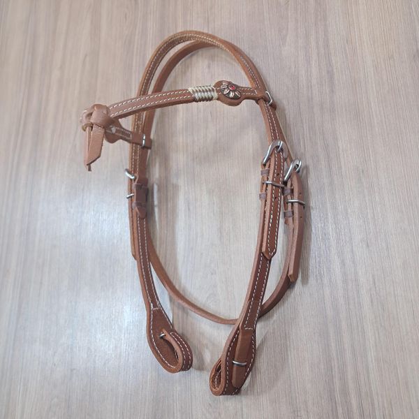  Cabeçada Testeira de Couro com Afogador Sport Equine