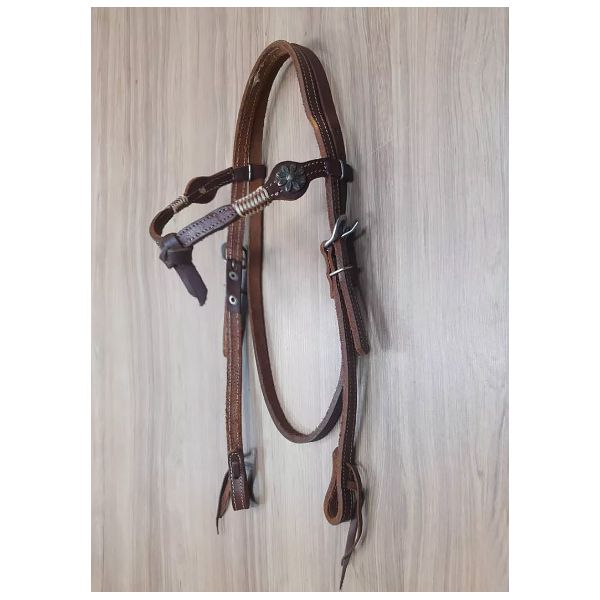  Cabeçada Testeira de Couro com Afogador Sport Equine