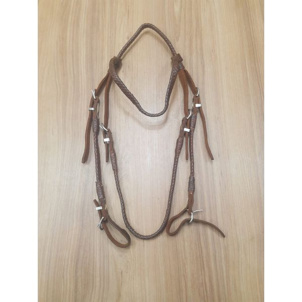  Cabeçada Testeira de Couro com Afogador Sport Equine