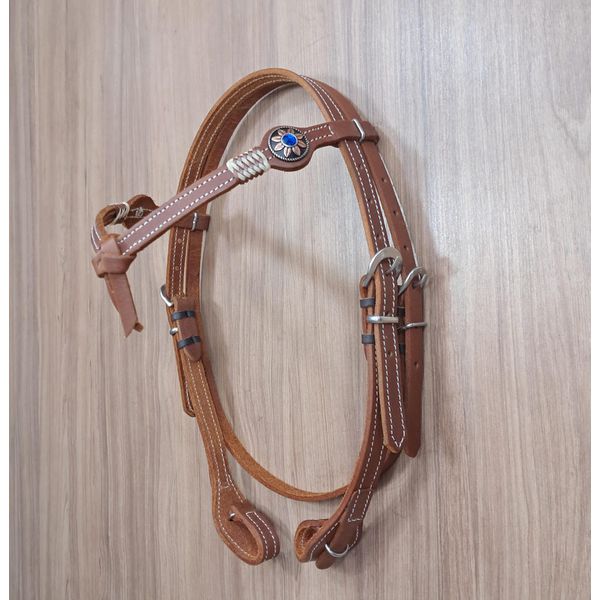  Cabeçada Testeira de Couro com Afogador Sport Equine