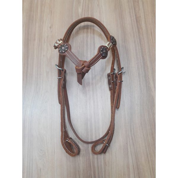 Cabeçada Testeira de Couro com Afogador Sport Equine