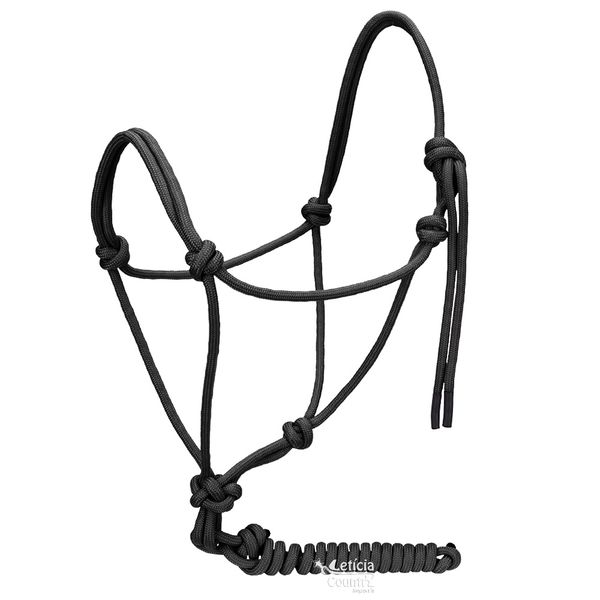 Cabresto para Cavalo 7 nós em Nylon Preto c/ Cabo Sport Equine 4578