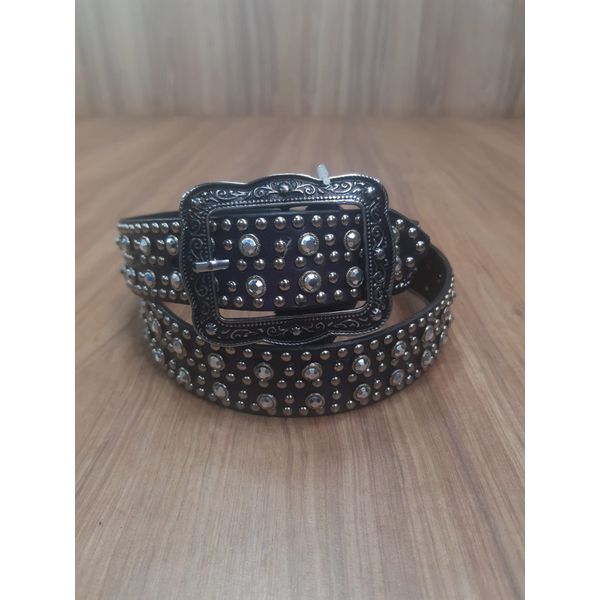 Cinto Master Pedras Strass Importado Preto 