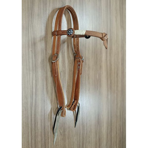  Cabeçada Testeira de Couro com Afogador Sport Equine