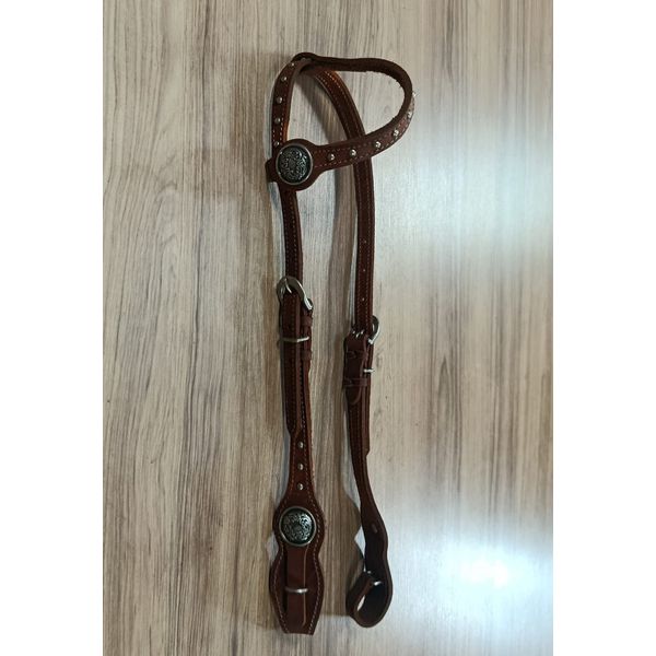  Cabeçada Testeira de Couro com Afogador Sport Equine