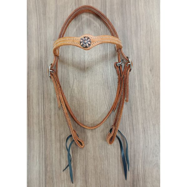  Cabeçada Testeira de Couro com Afogador Sport Equine