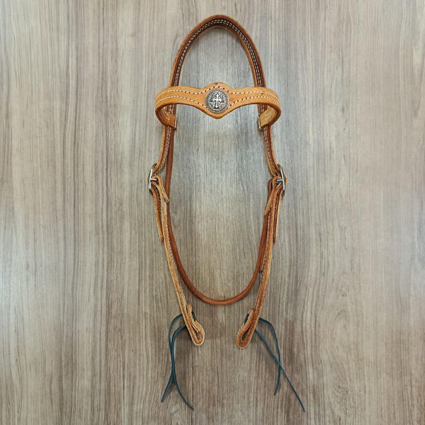  Cabeçada Testeira de Couro com Afogador Sport Equine