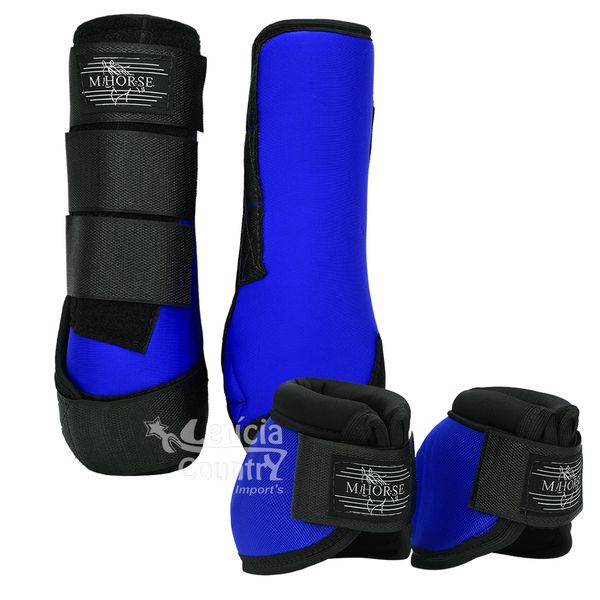 Kit Dianteiro Cloche e Caneleiras Azul Royal MHorse 4836