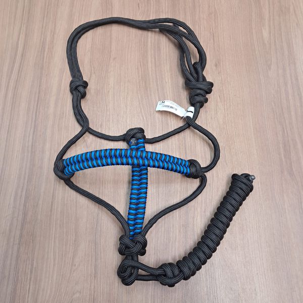 Cabresto para Cavalo 7 nós em Nylon Preto c/ Cabo Mreis 6520