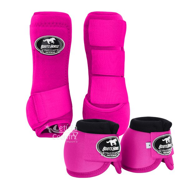 Kit Caneleiras e Cloche Boots Horse Dianteiro Color Pink 3706