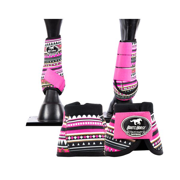 Kit Simples Cloche e Caneleiras Estampado Boots Horse 3768