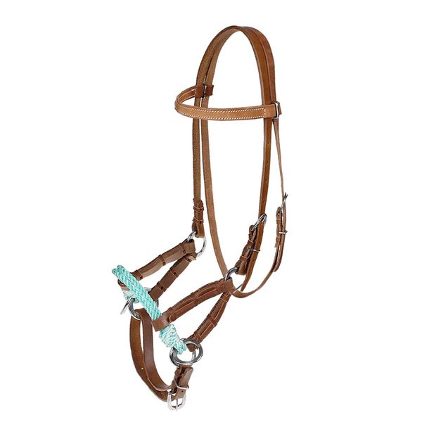 Cabeçada Side Pull de Couro Natural com Oléo Top Equine