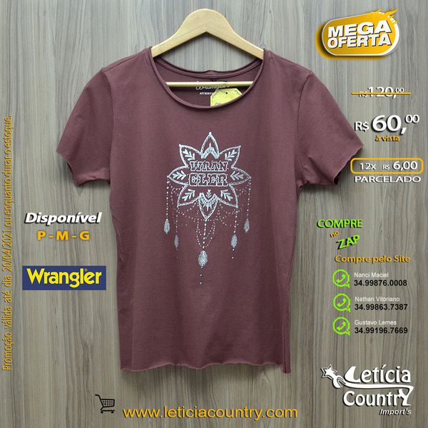 T Shirt Wrangler Feminina