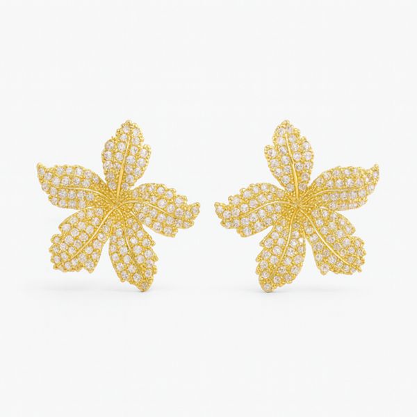 Brinco Flor cravejada 