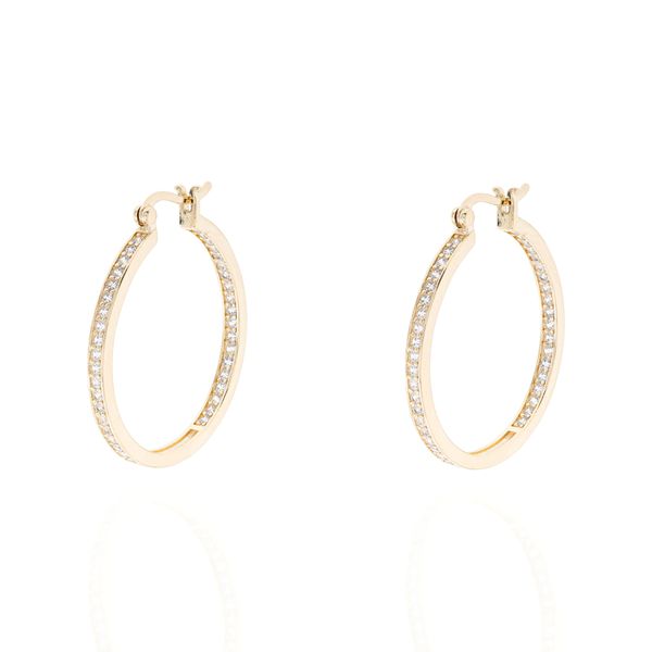 Brinco argola 30mm cravejado 