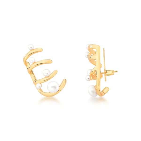Brinco Earcuff Wavy Pearl