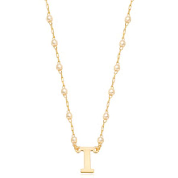 Colar pérolas letra I